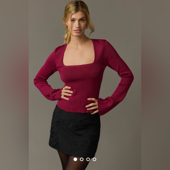 NWT Size L - Maeve Square-Neck Bell-Sleeve Sweater - Picture 3 of 16